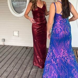 red/maroon sparkly prom dress!